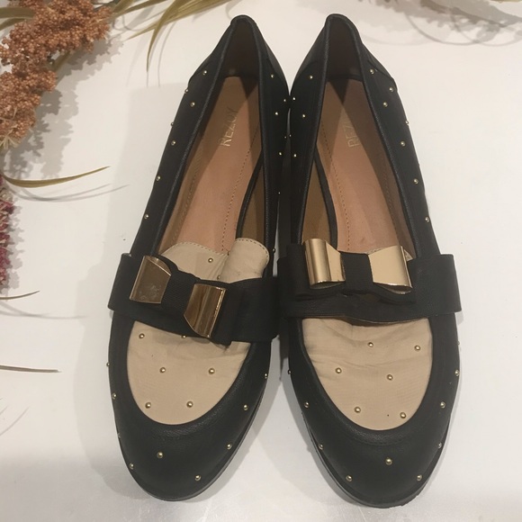 REZOY bow studded slip on flat loafers 8.5 - Picture 1 of 6